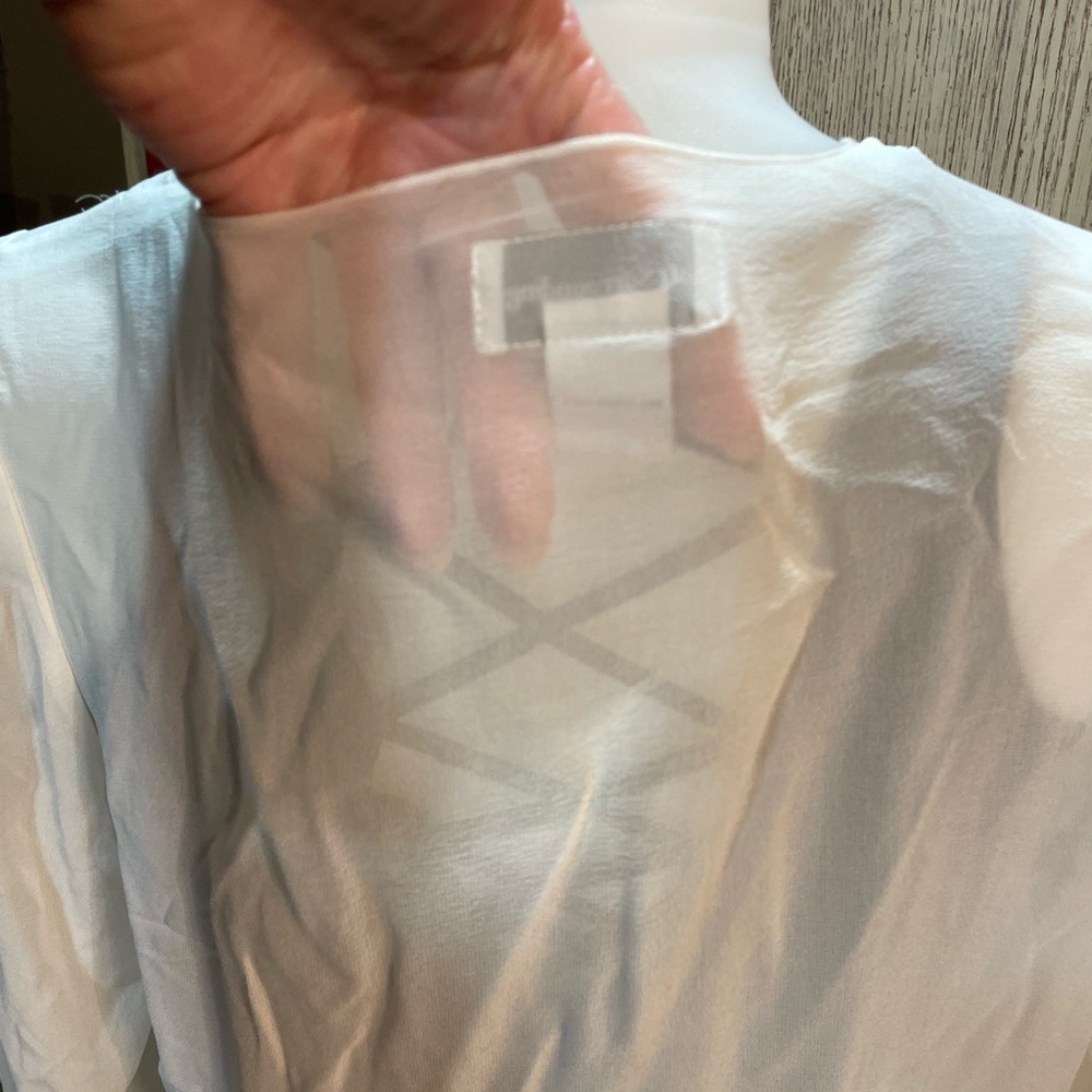 Soft Surroundings 100% SILK White Tie-Front Cardigan - Picture 6 of 8